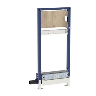 Geberit Duofix element for shower, 130 cm, with wall drain, wall-mounted tap, concealed, for screed height at inlet 90–200 mm